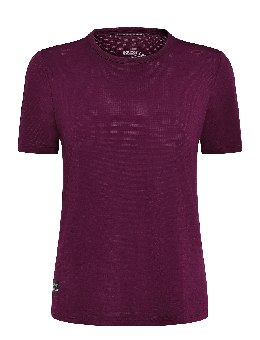 Saucony - STOPWATCH SHORT SLEEVE - t-shirts - eggplant heather - 1