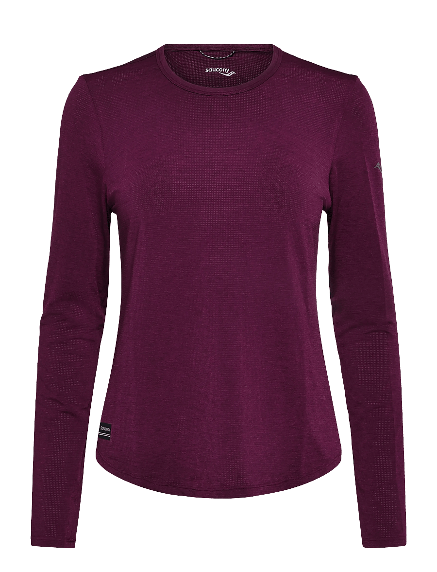 Saucony - STOPWATCH LONG SLEEVE - pikkade varrukatega alussärgid - eggplant heather - 0