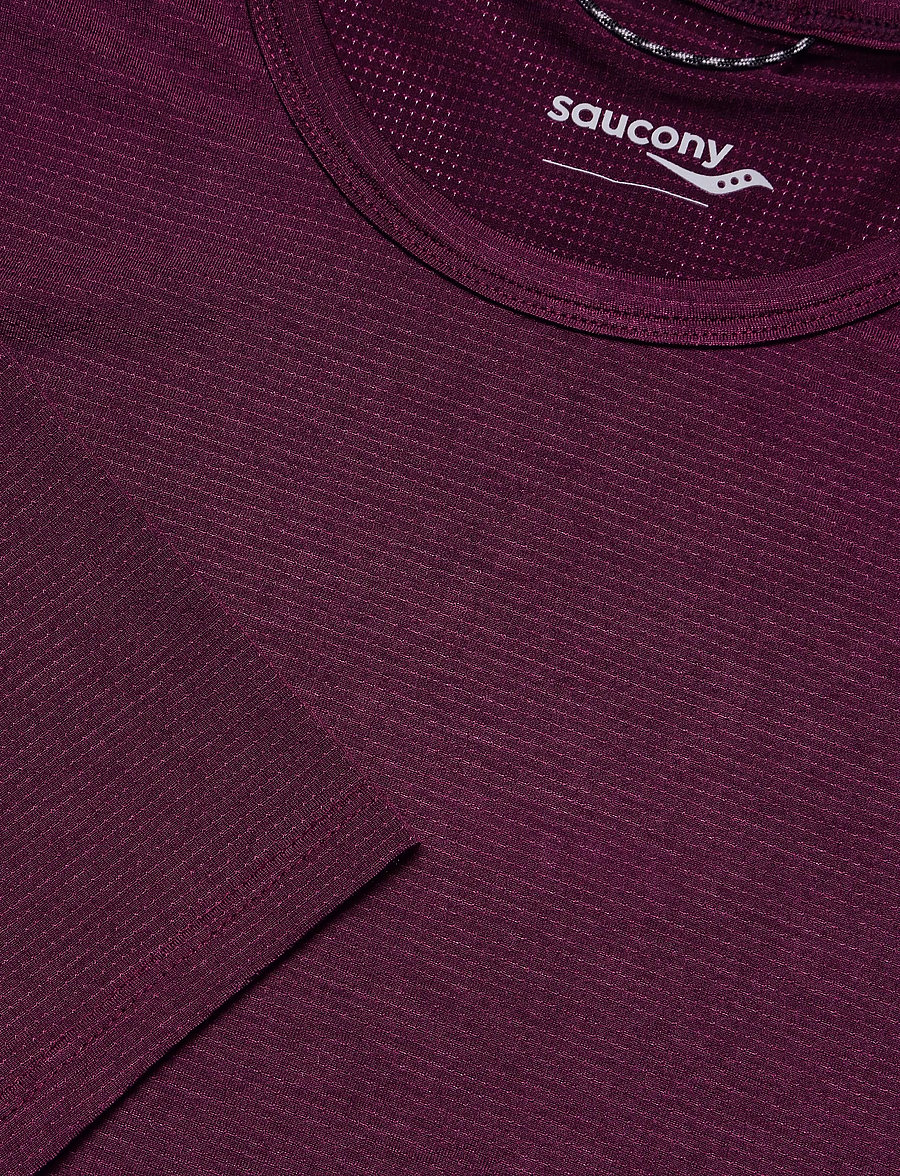 Saucony - STOPWATCH LONG SLEEVE - pikkade varrukatega alussärgid - eggplant heather - 2