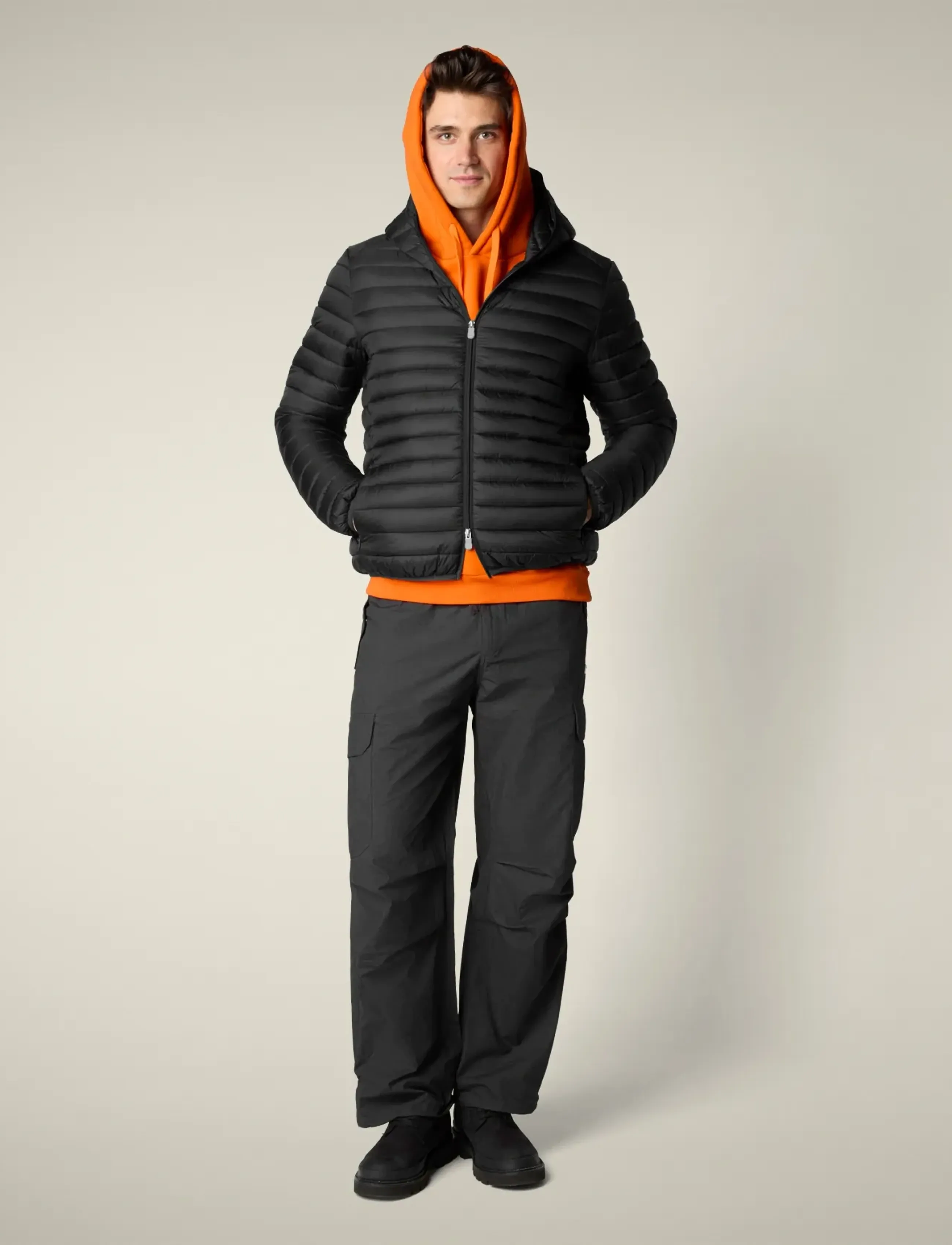 Save the Duck Donald Hooded Jacket, XXL, Jackets, Schwarz - Padded Männerswear