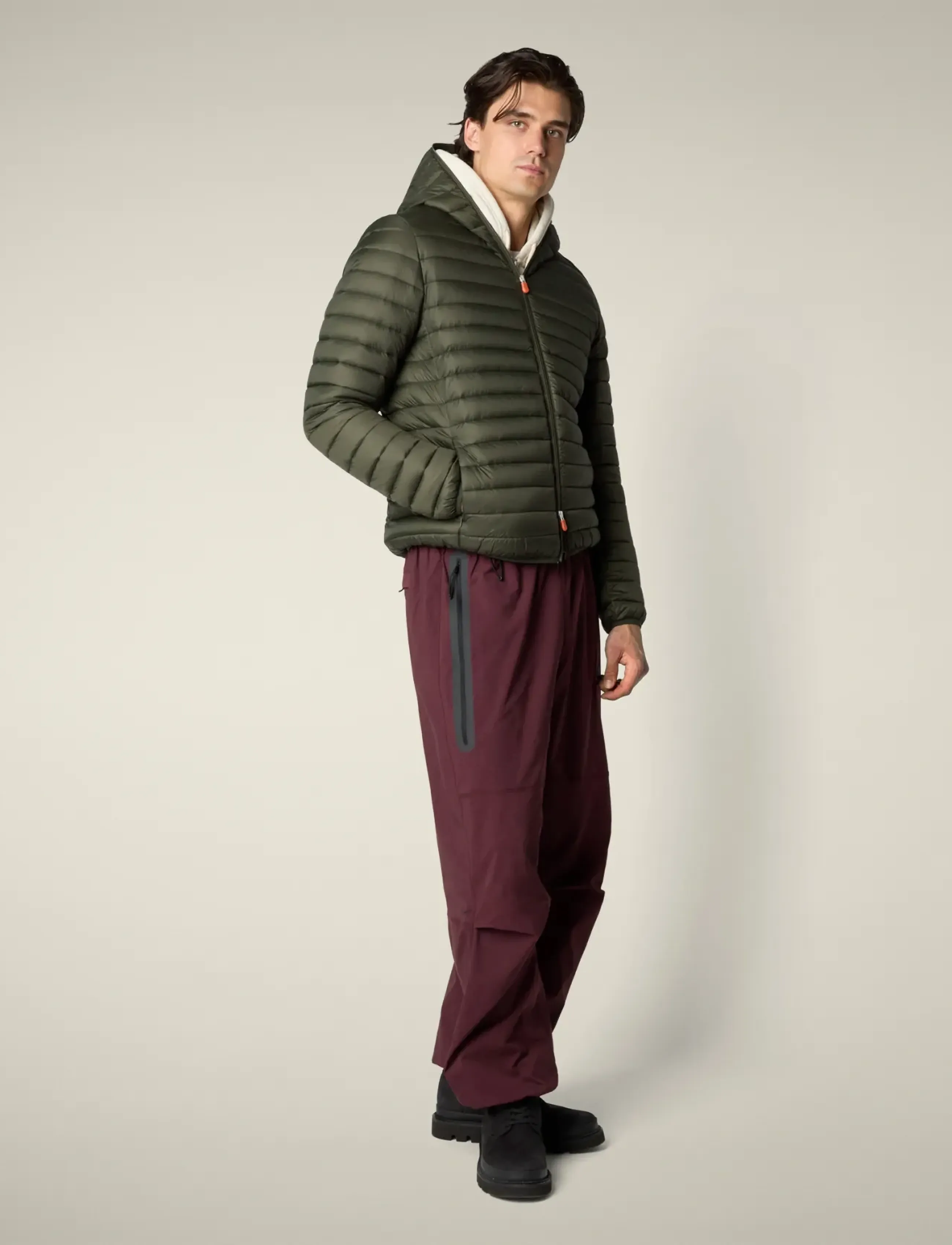 Save the Duck Donald Hooded Jacket, S, Jackets, Khakigrün - Padded Männerswear
