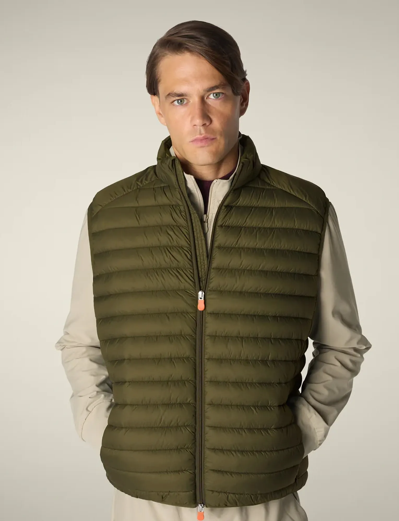 Save the Duck ADAM VEST - Westen - DUSTY OLIVE / khaki/green