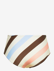 Scampi - PENICHE - bikinibroekjes met hoge taille - tilted stripe cocoa - 1