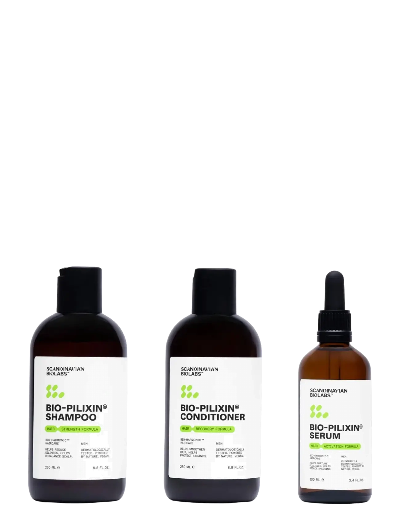 Scandinavian Biolabs Hair Routine Men (shampoo, conditioner, serum) - Deals - N/A / clear