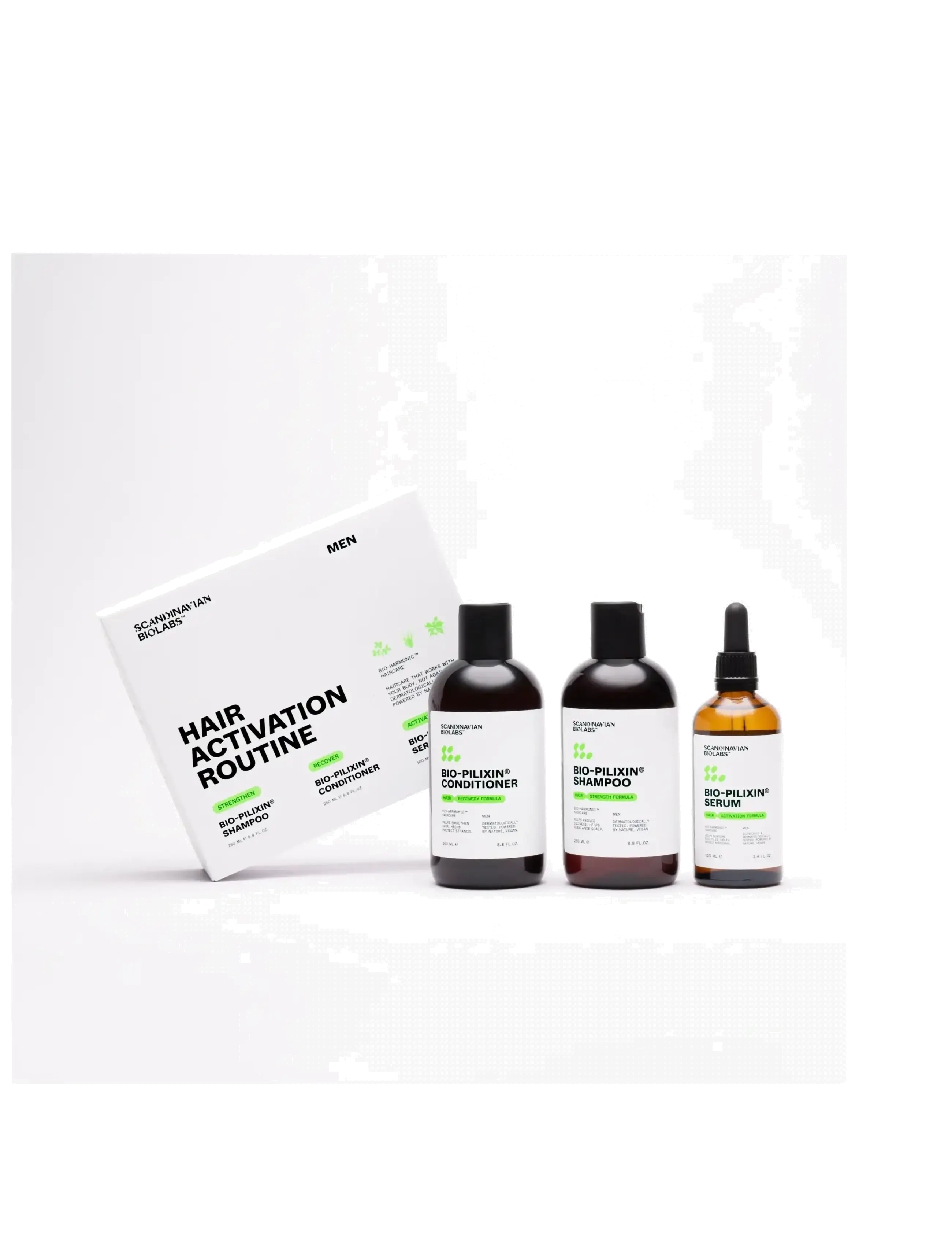 Scandinavian Biolabs - Hair Routine Men (shampoo, conditioner, serum) - hårkur - n/a - 1