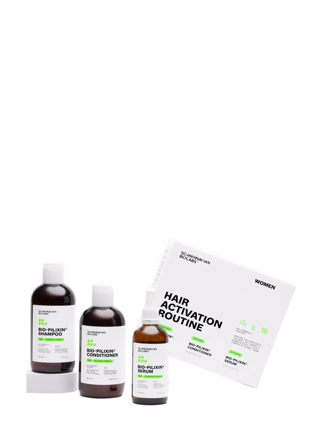 Scandinavian Biolabs - Hair Routine Women (shampoo, conditioner, serum) - hårserum - n/a - 1