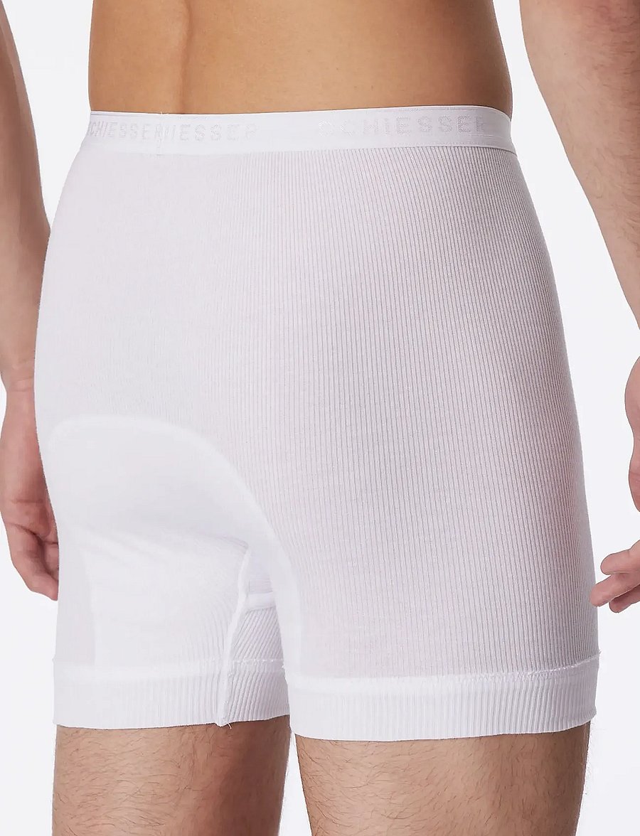 Schiesser - Short Underpants with Fly and Double Rib, White - Original Classics - enge boxershorts - white - 4