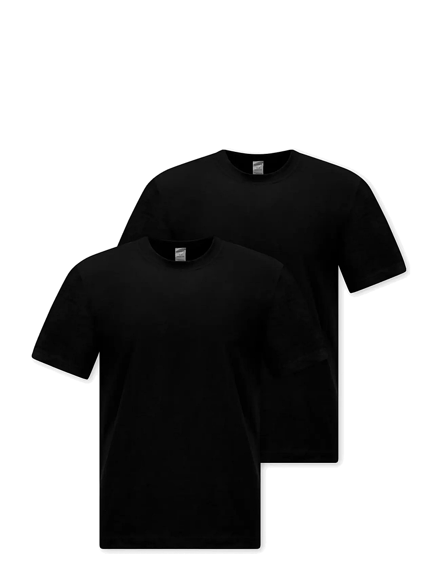 Schiesser - Short-Sleeve Jersey T-Shirt, 2-pack, Round Neck, White - American T-Shirt - short-sleeved t-shirts - black - 1
