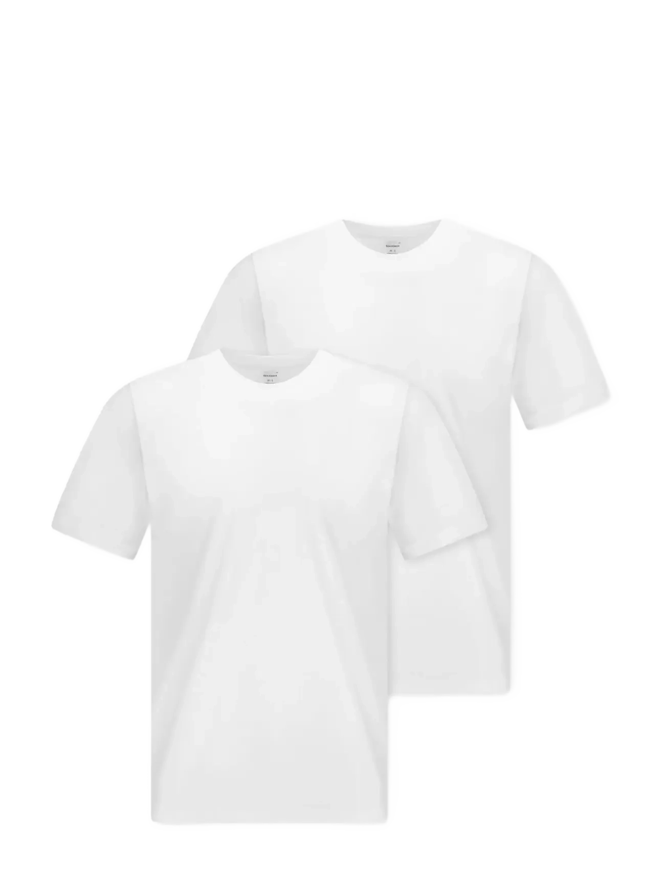 Schiesser Short-Sleeve Jersey T-Shirt, 2-pack, Round Neck, White - American T-Shirt - Basic T-Shirts - WHITE / white