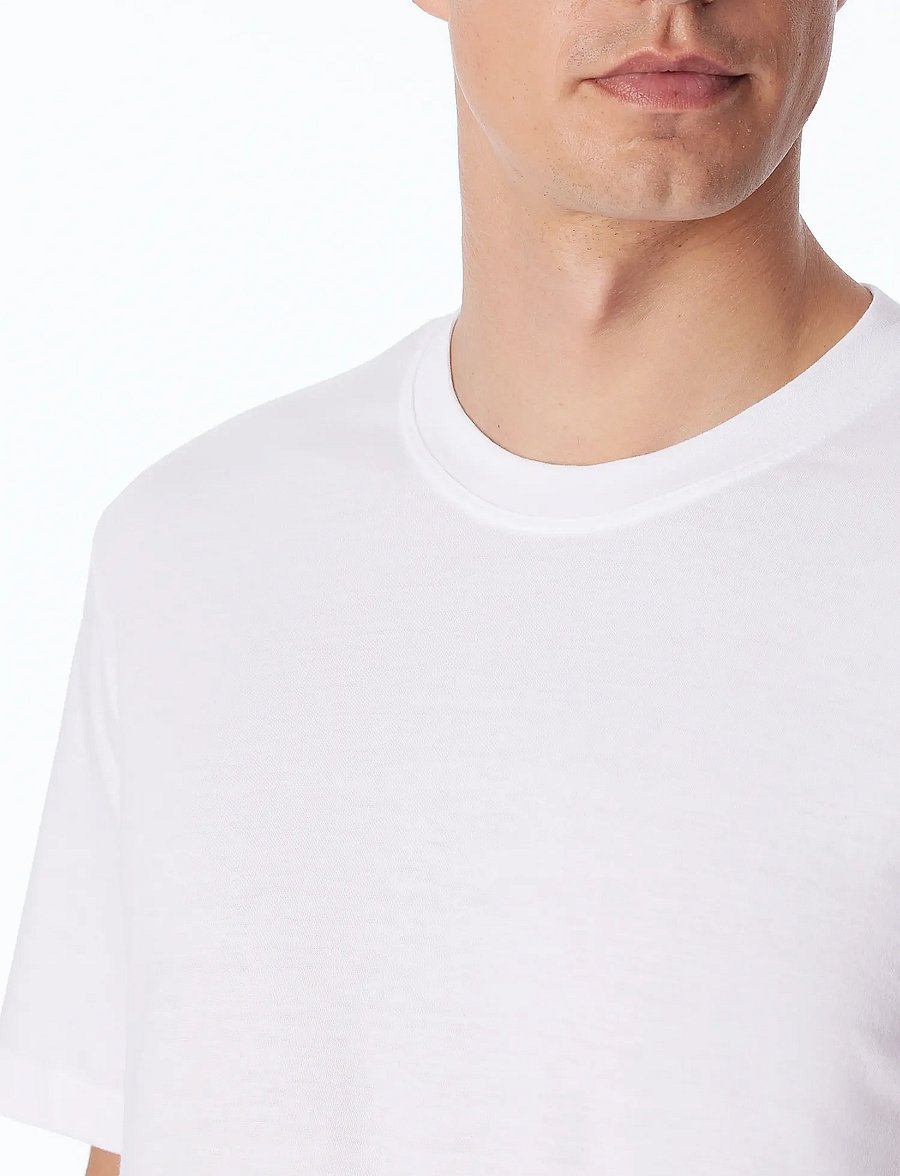 Schiesser - Short-Sleeve Jersey T-Shirt, 2-pack, round neck, black - American T-Shirt - kurzärmelige t-shirts - white - 5