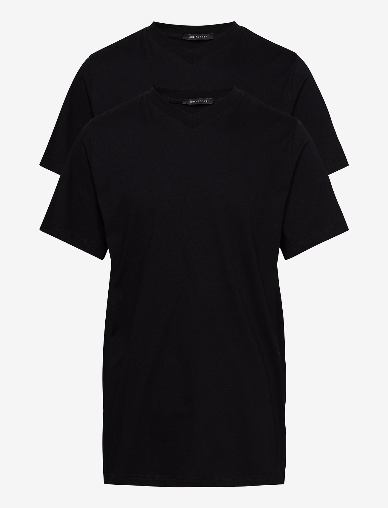 Schiesser - Shirt 1/2 - t-shirts med v-hals - black - 1