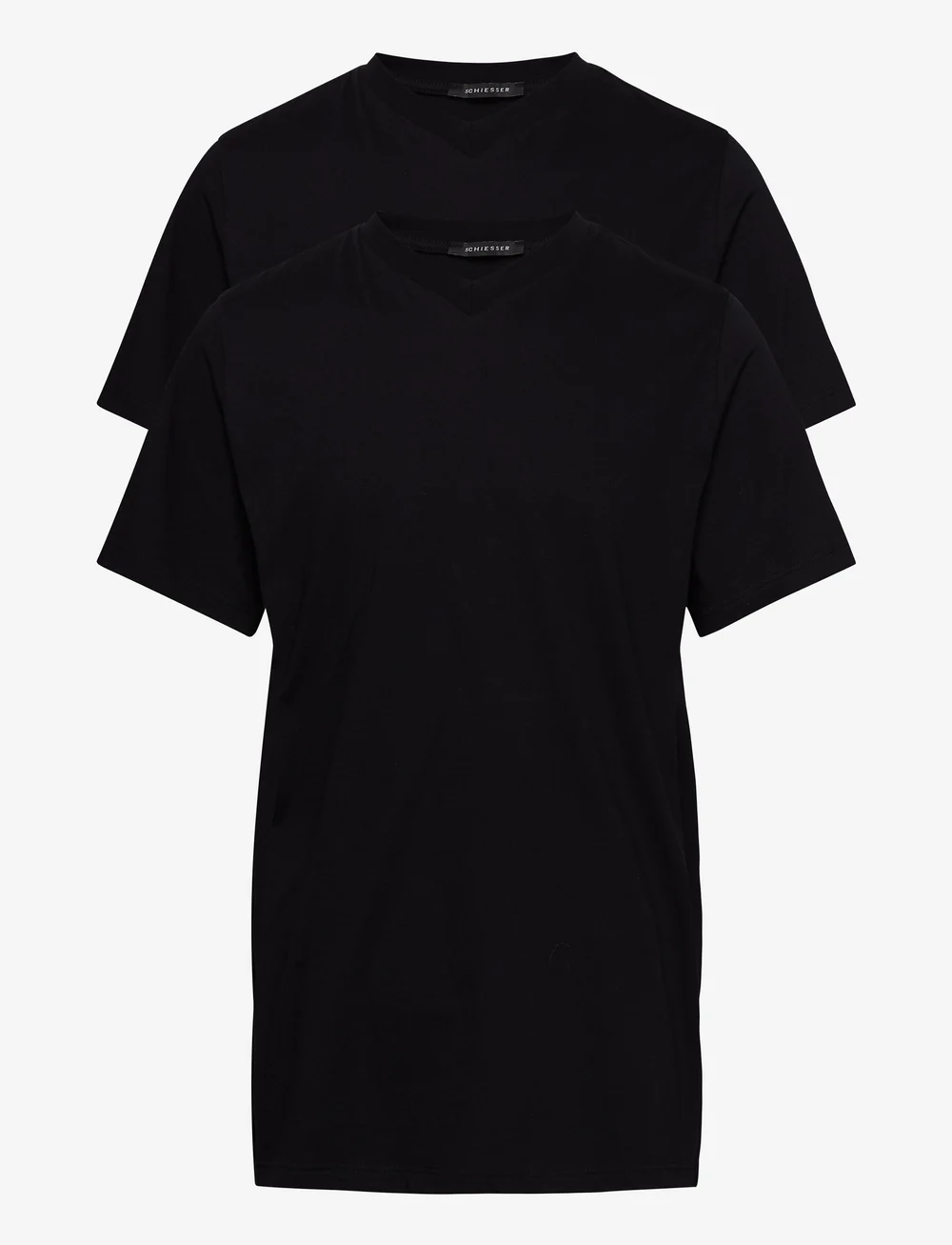 Schiesser - Shirt 1/2 - t-shirts mit v-ausschnitt - black - 1