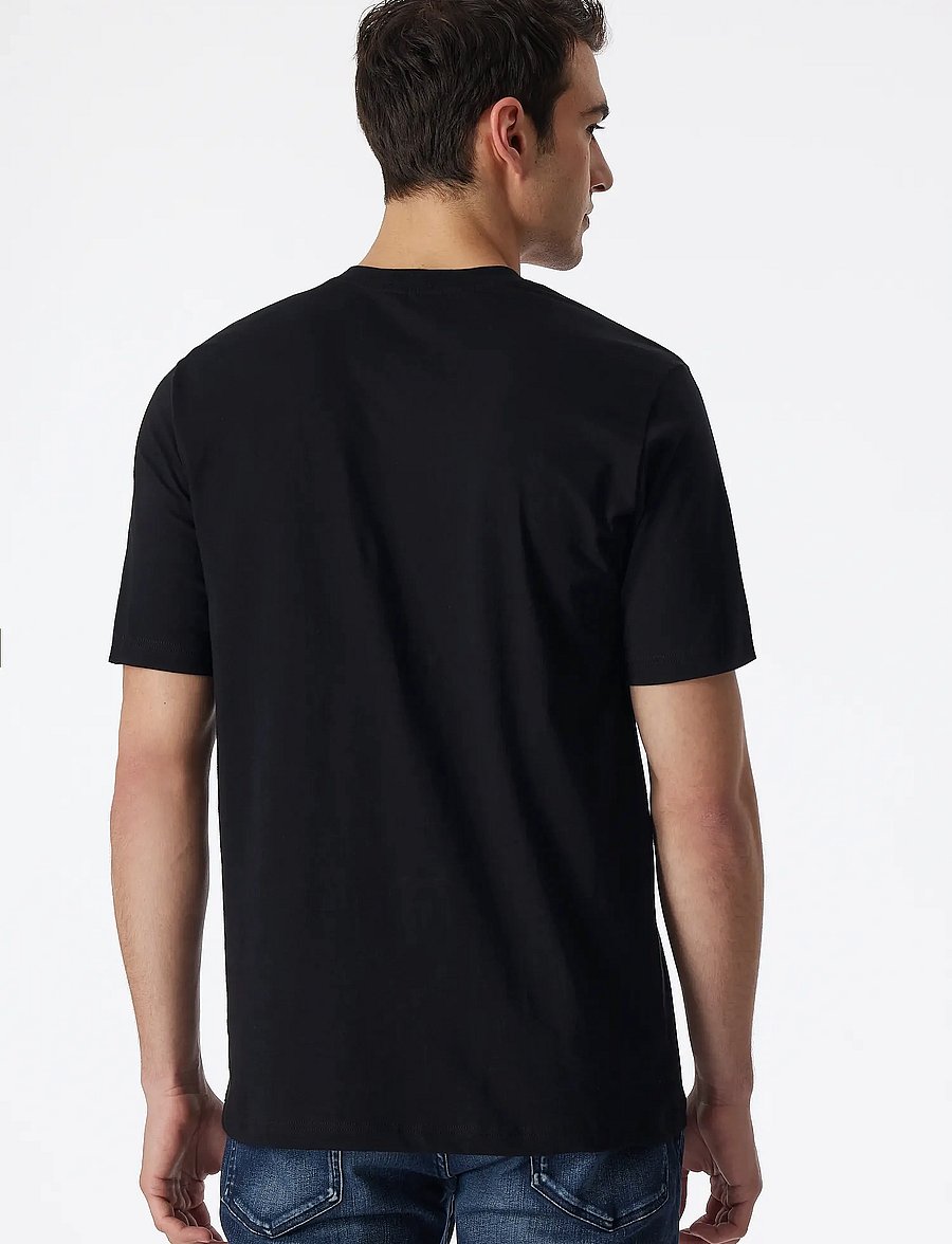 Schiesser - Short-Sleeve Jersey T-Shirt, 2-pack, v-neck, white - American T-Shirt - v-ringade t-shirts - black - 4