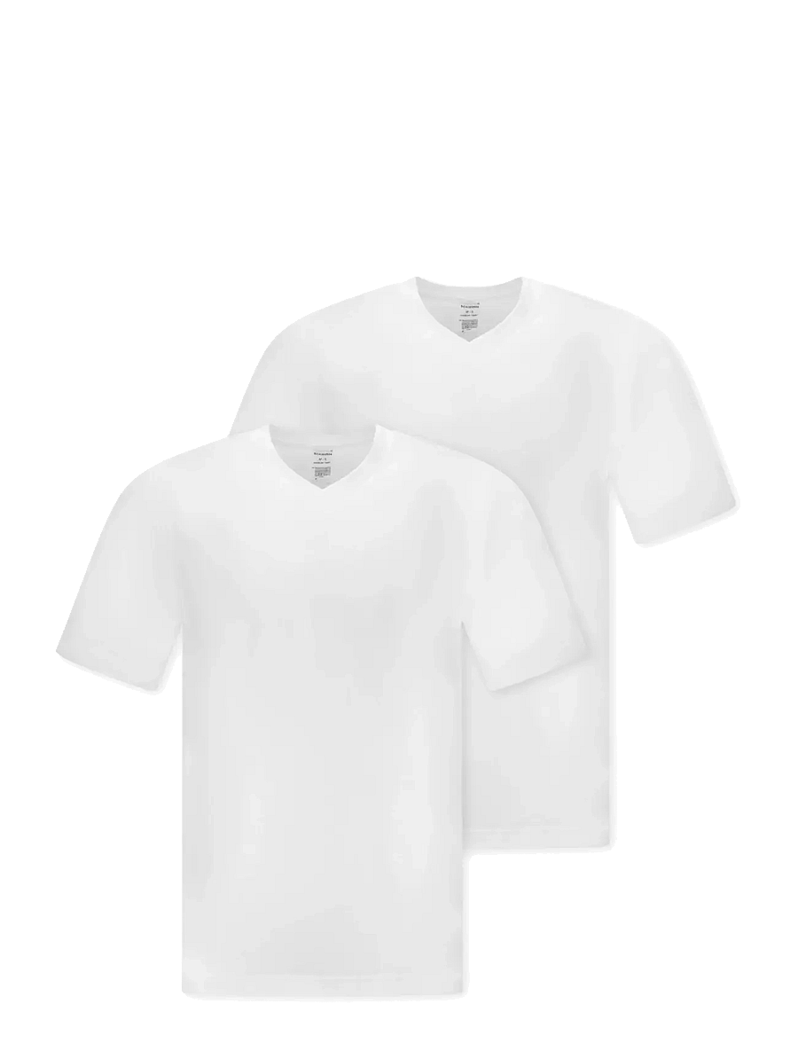 Schiesser - Short-Sleeve Jersey T-Shirt, 2-pack, v-neck, white - American T-Shirt - v-neck t-shirts - white - 1