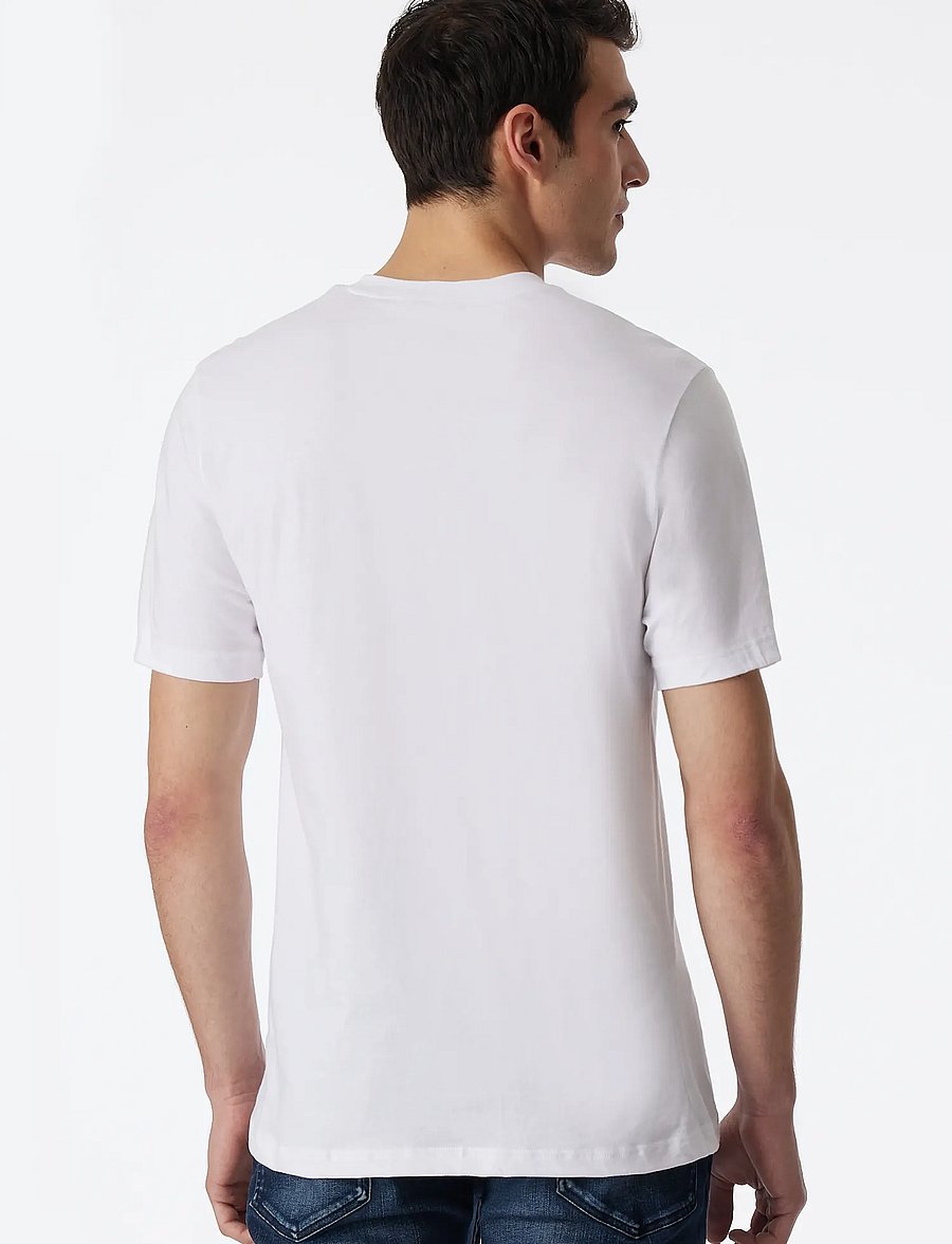 Schiesser - Short-Sleeve Jersey T-Shirt, 2-pack, v-neck, white - American T-Shirt - v-neck t-shirts - white - 5