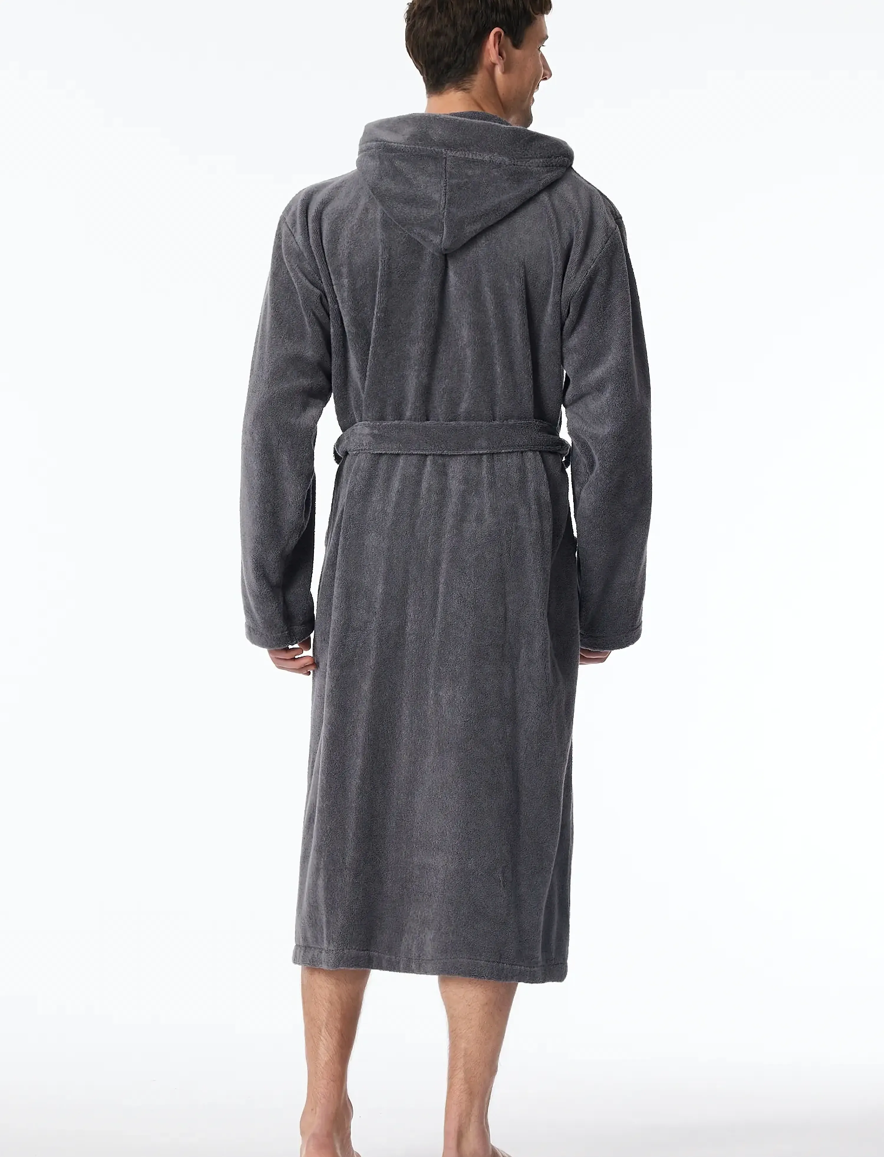 Schiesser - Bath Robe - bademäntel - grey - 3