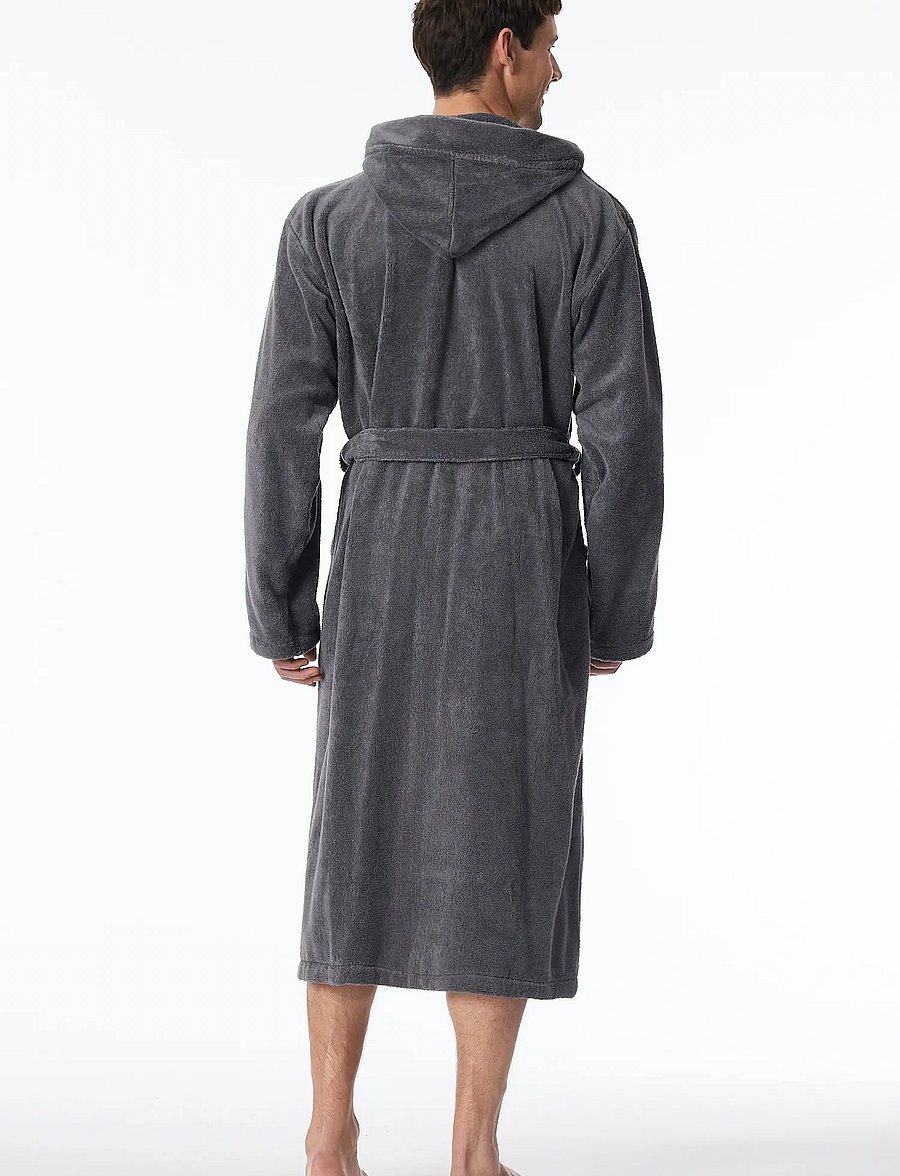 Schiesser - Bath Robe - bademäntel - grey - 3