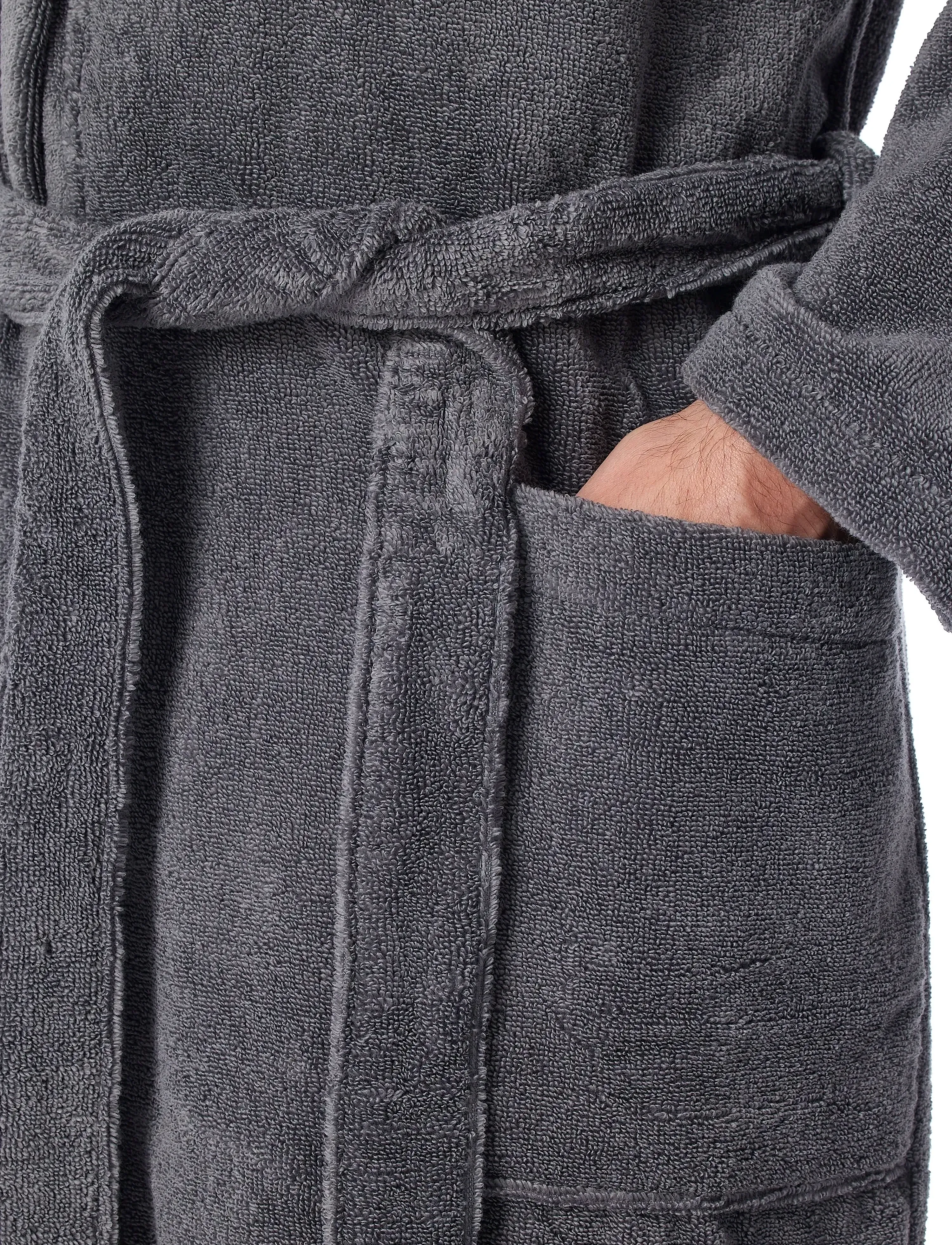 Schiesser - Bath Robe - bademäntel - grey - 5