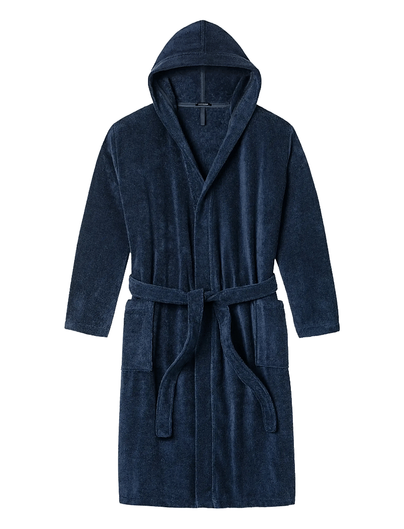 Schiesser - Bath Robe - bademäntel - navy - 1