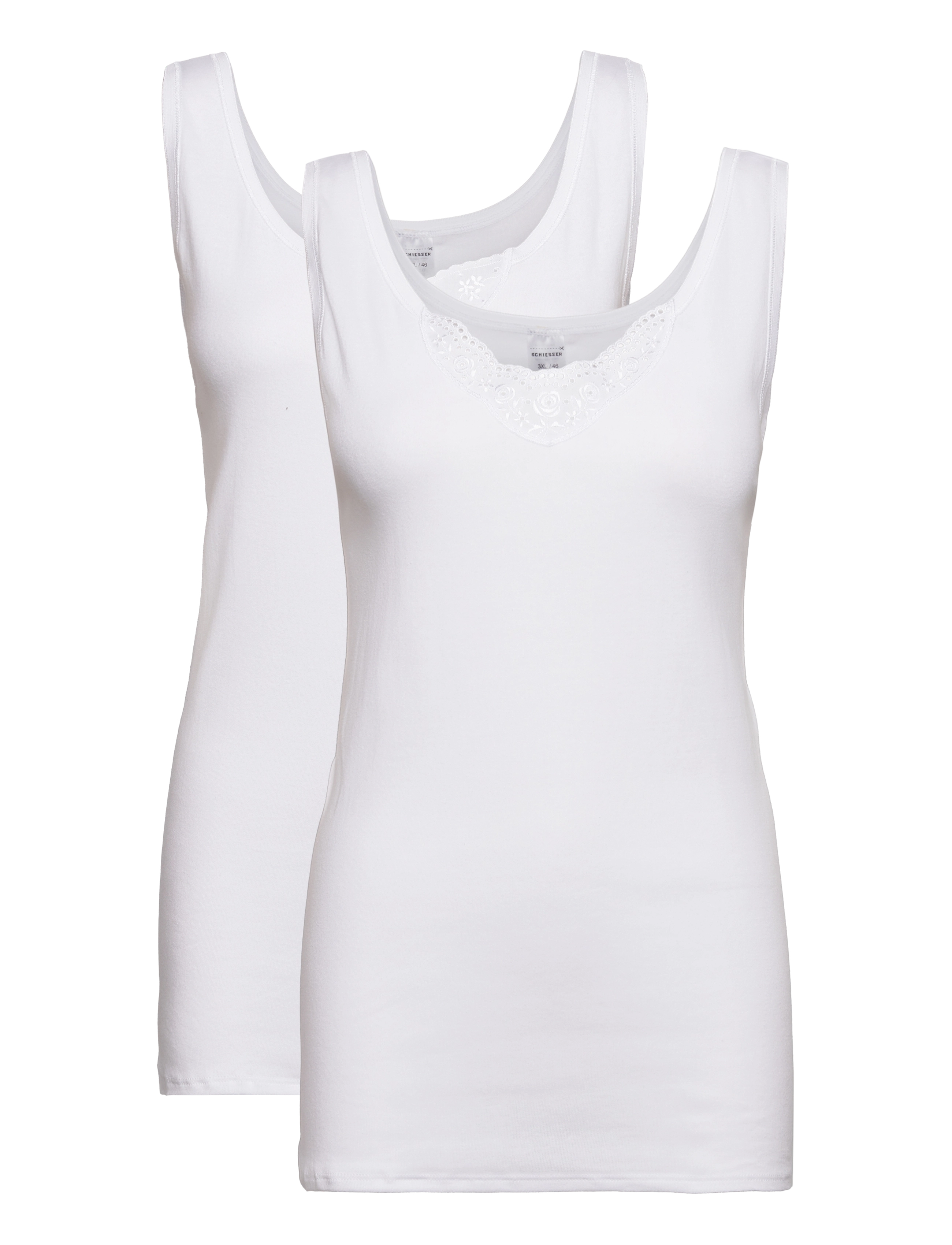 Schiesser Tank Top, Kvinder, Hip Brief, Sort, Str: XXXL