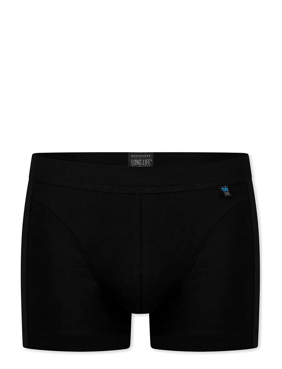 Schiesser - Black Shorts - Long Life Cotton - enge boxershorts - black - 1