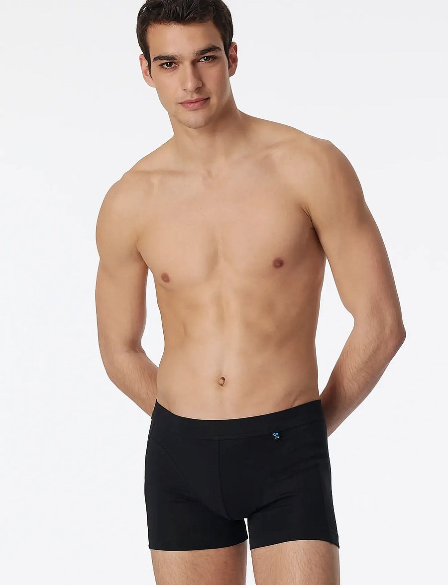 Schiesser - Black Shorts - Long Life Cotton - enge boxershorts - black - 0