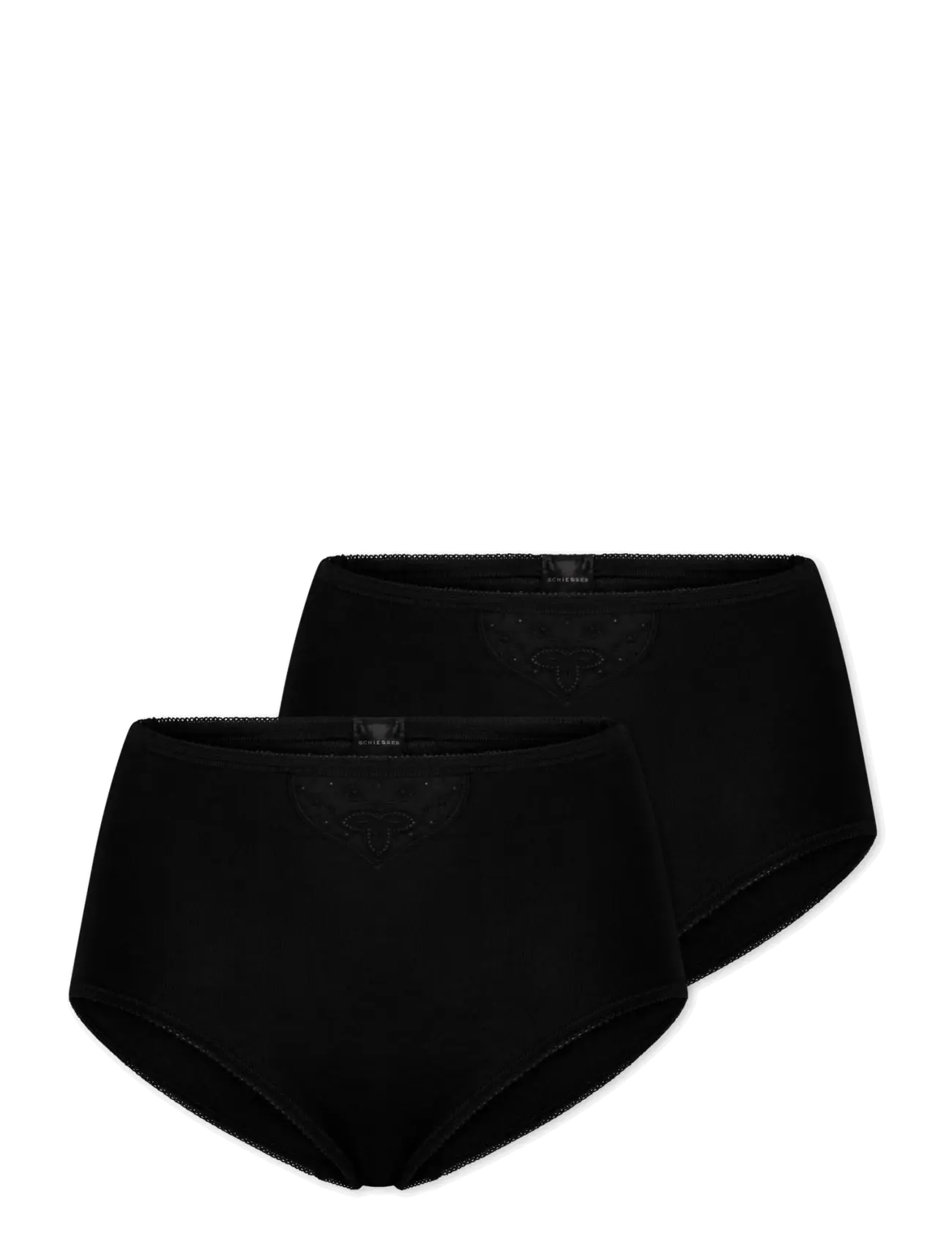 Schiesser Maxi Briefs, 2-pack, white - Cotton Essentials - Underkläder - BLACK / black