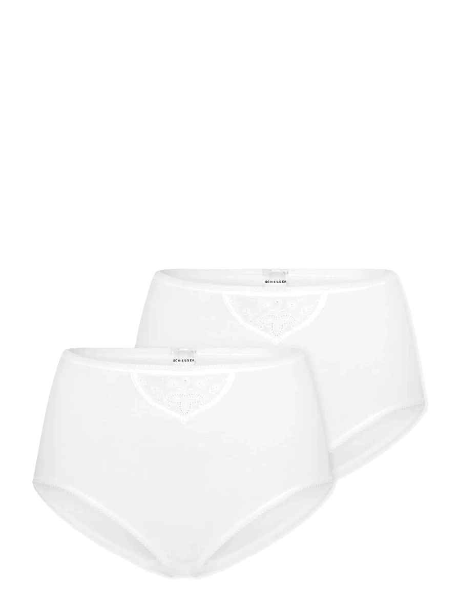 Schiesser - Maxi Briefs, 2-pack, white - Cotton Essentials - midi & maxi trusser - white - 1