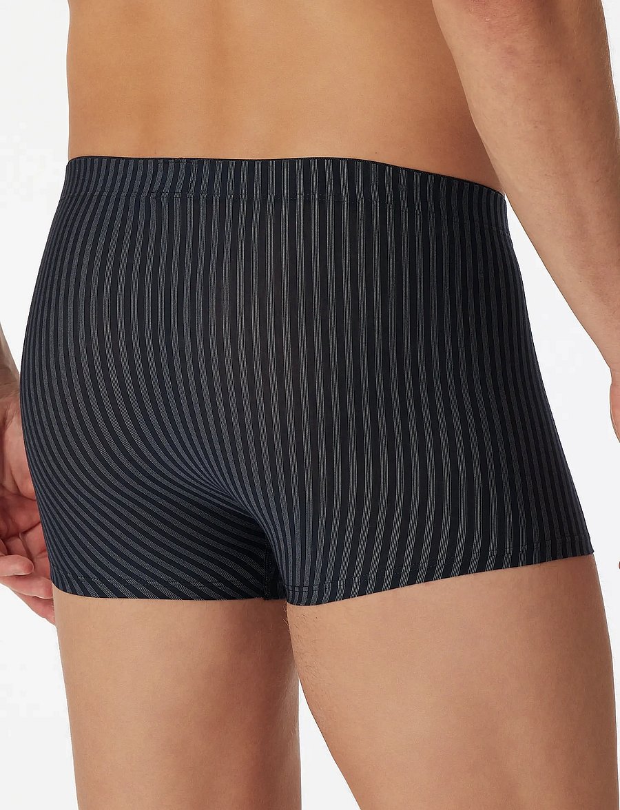 Schiesser - Blue-black striped shorts - Long Life Soft - bokserit - blueblack - 3