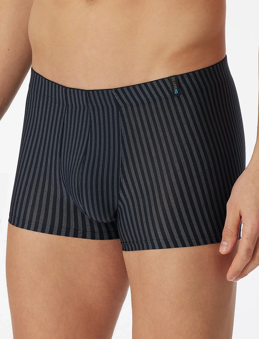 Schiesser - Blue-black striped shorts - Long Life Soft - bokserit - blueblack - 4