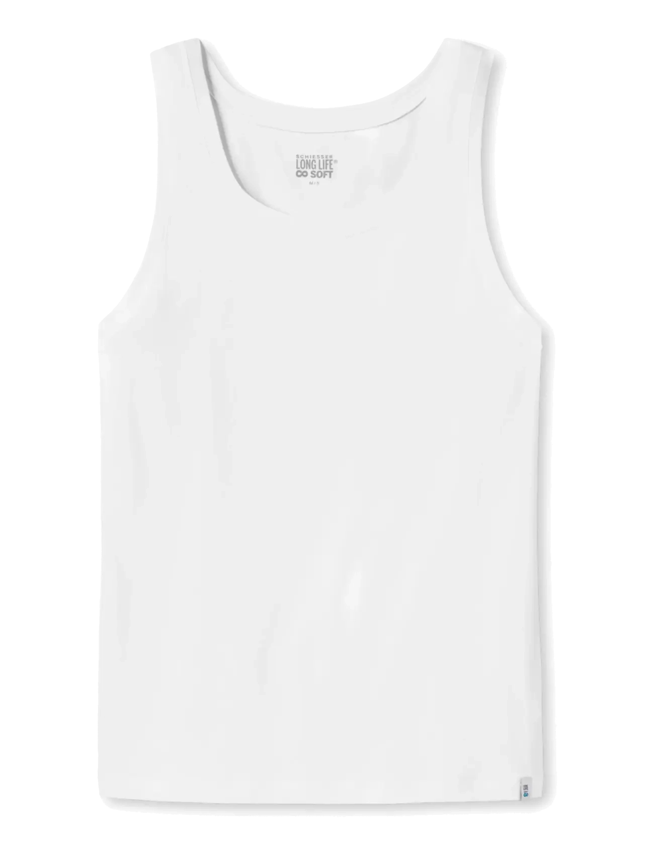 Schiesser - White Sleeveless Shirt - Long Life Soft - linnen - white - 1