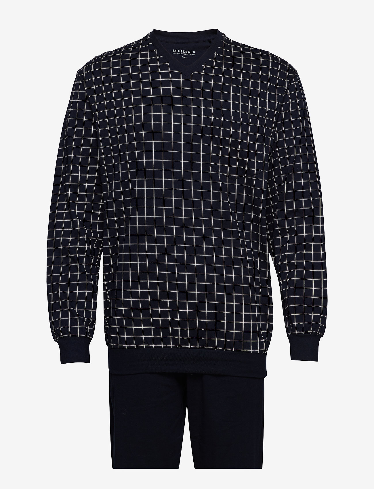 Schiesser - Pyjama Long - dark blue - 1