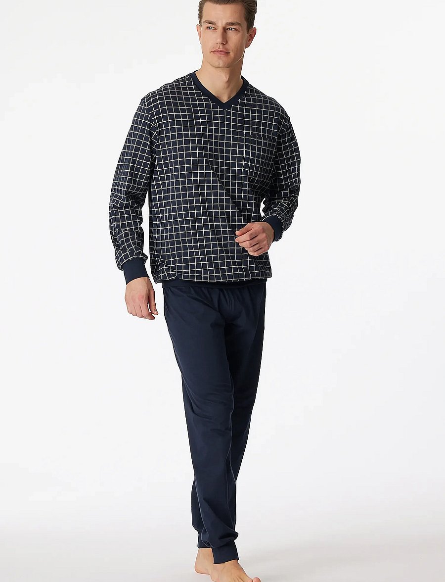 Schiesser - Pyjama Long - dark blue - 0