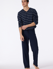 Schiesser - Pyjama Long - zestaw piżamowy - dark blue - 2