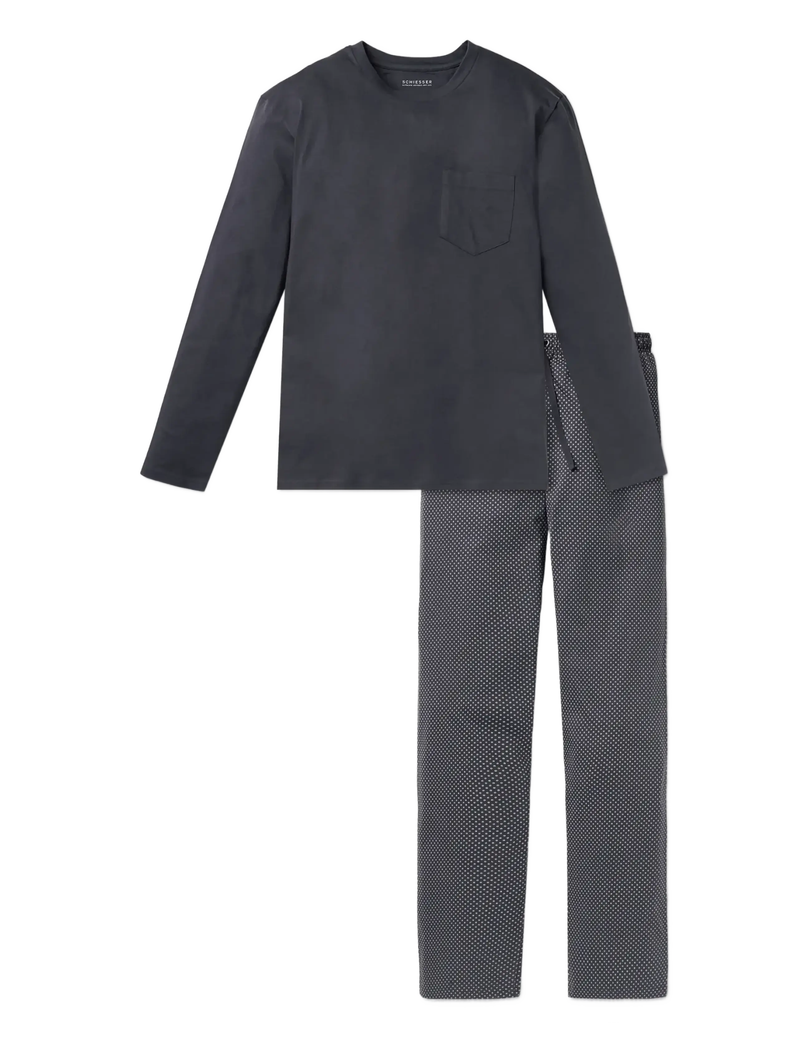 Schiesser Pyjama Long - Nyheder - ANTHRACITE / grey