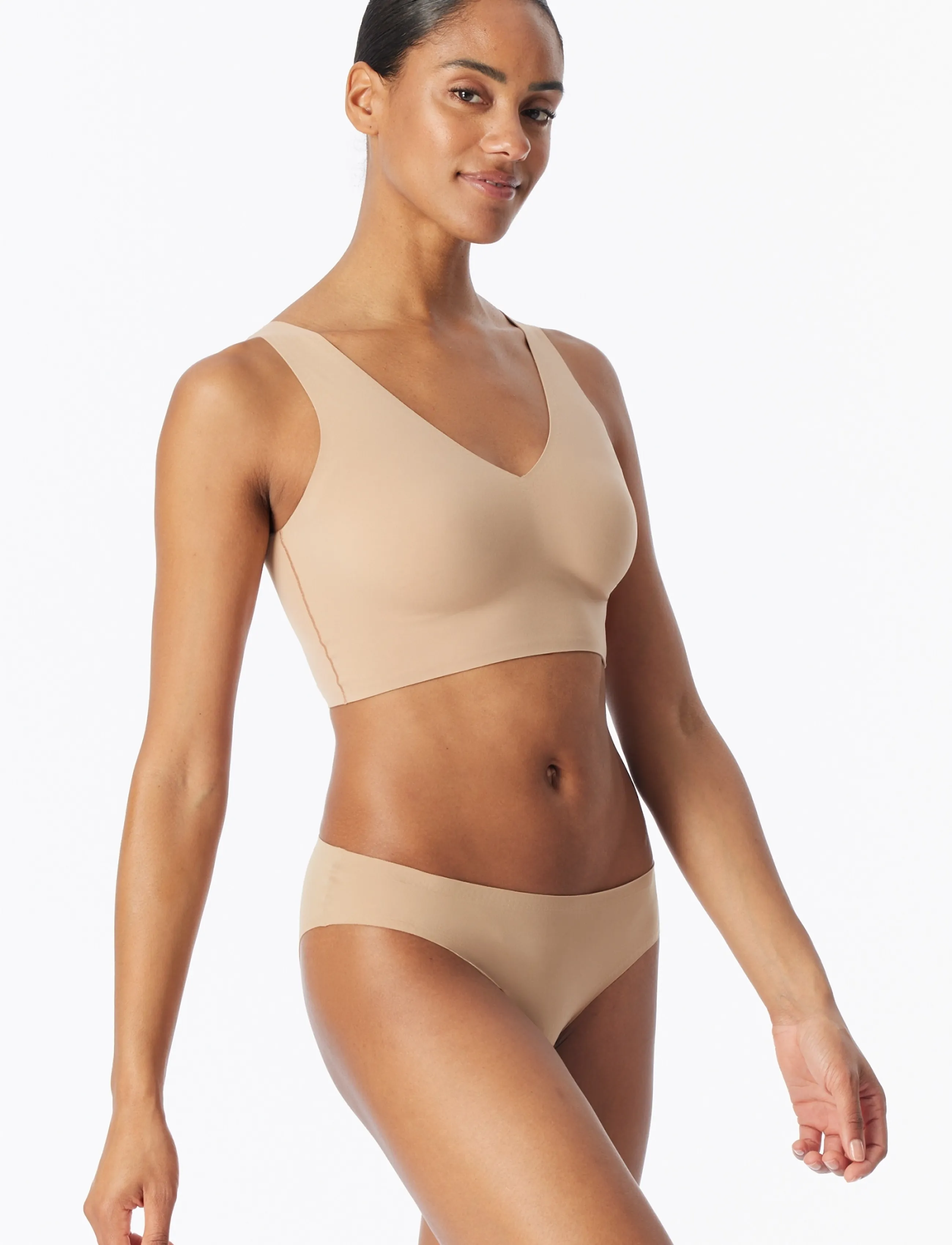 Schiesser Hip-Rio Microfiber Rio Briefs, Sand - Invisible Soft, L, Beige, Panties > Seamless Panties, Dame