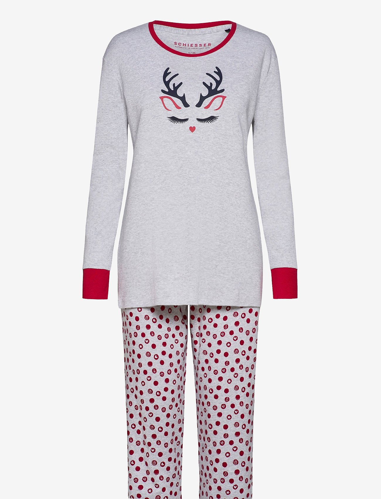 Schiesser - Pyjama Long - grey melange - 0