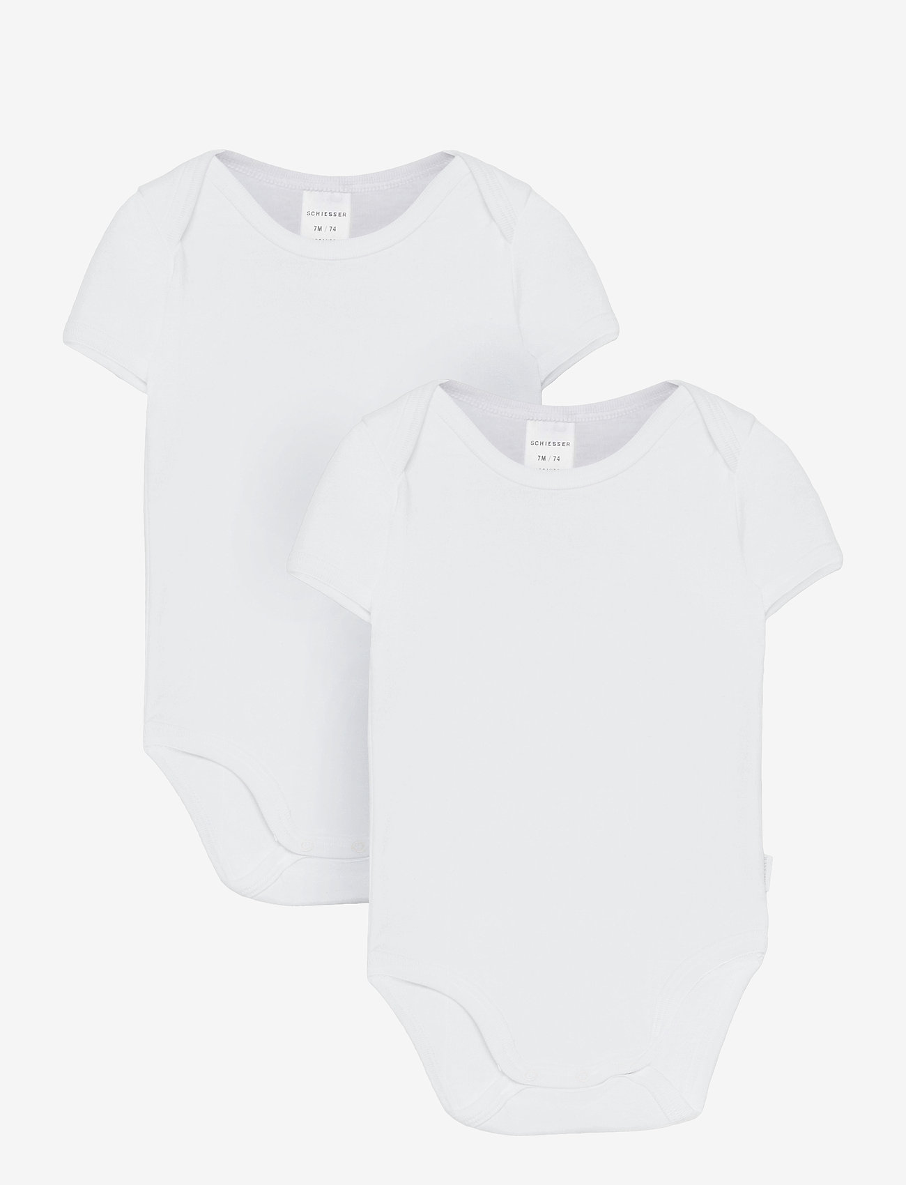 Schiesser - Baby Body 1/2 - ensfargede, kortermede bodyer - white - 0