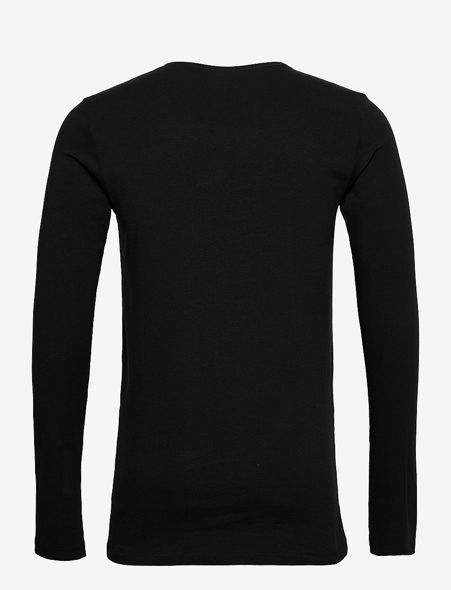 Schiesser - Long-Sleeve Round-Neck Shirt, Black - 95/5 - long-sleeved t-shirts - black - 2