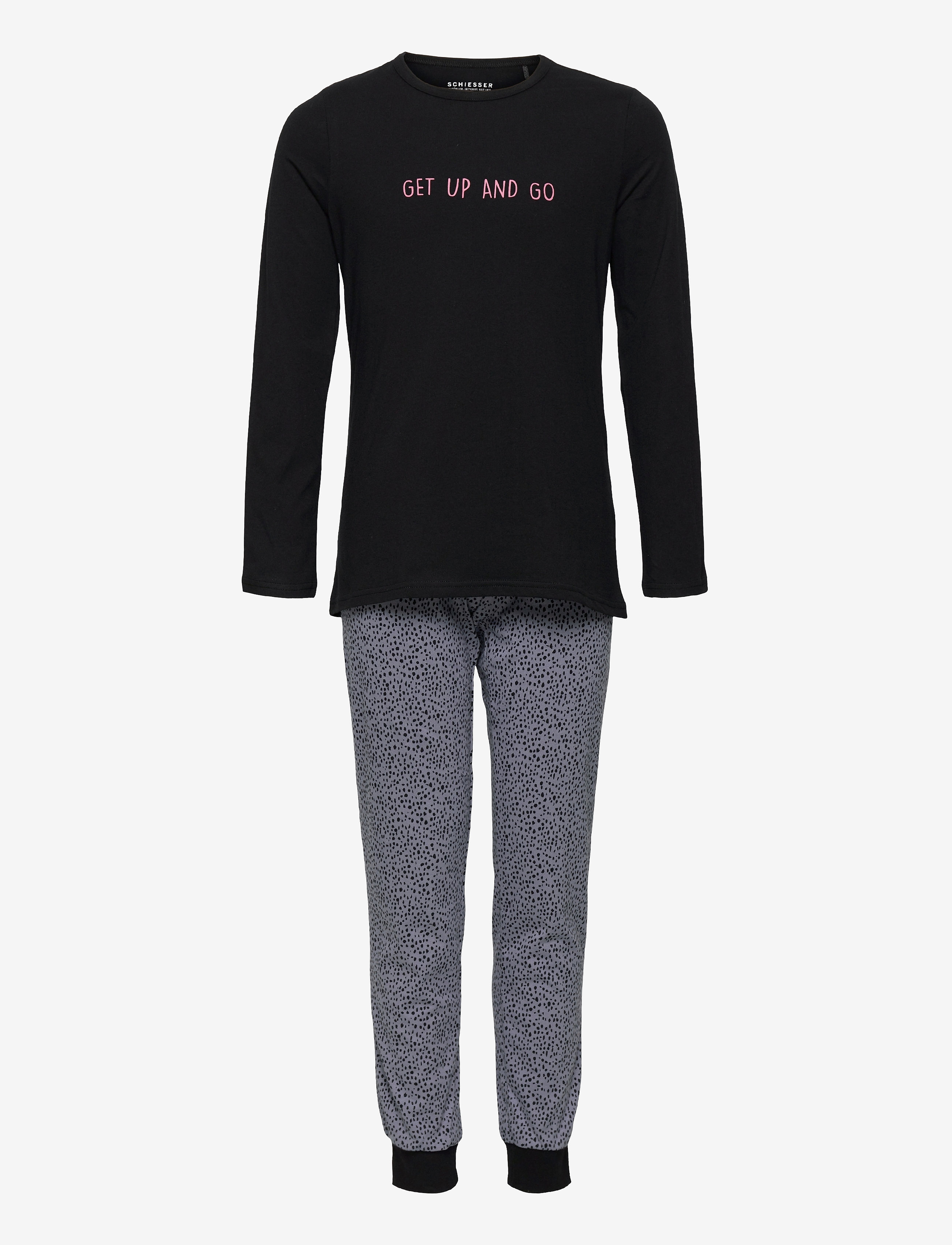 Schiesser Girls Pyjama Long - Pyjamasset - BLACK / black
