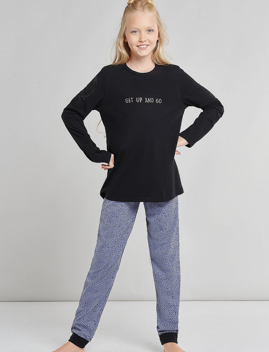 Schiesser - Girls Pyjama Long - pyjama-sets - black - 0
