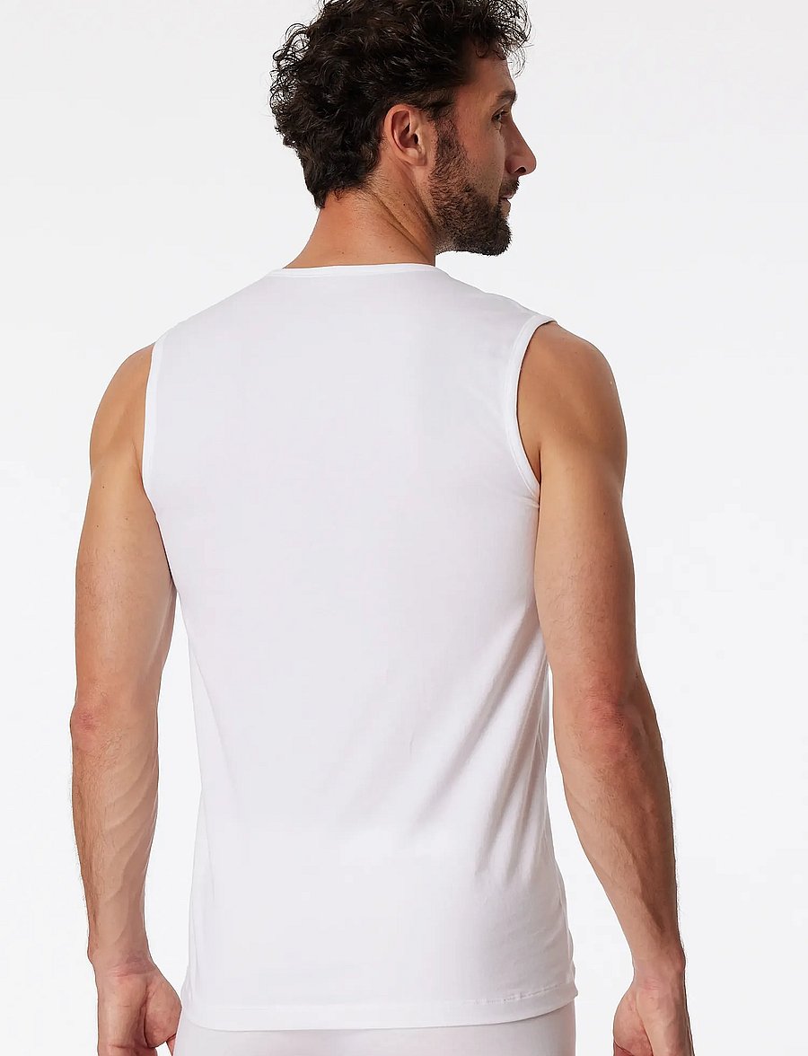 Schiesser - Tank Tops, 2-pack, round neck, white – 95/5 - sleeveless shirts - white - 5
