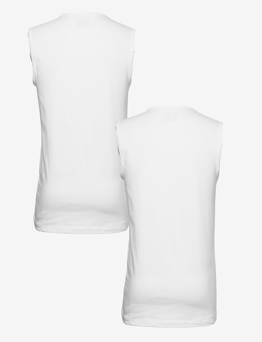 Schiesser - Tank Tops, 2-pack, round neck, white – 95/5 - sleeveless shirts - white - 3