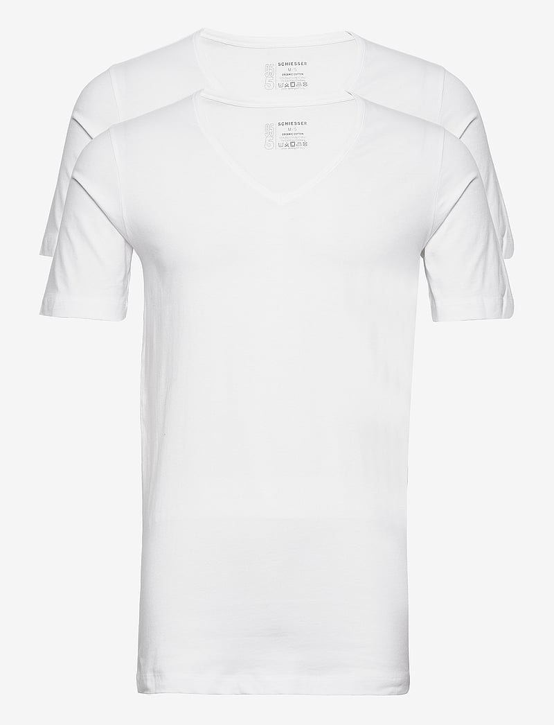 Schiesser - Shirt 1/2 - v-kaelusega t-särgid - white - 1