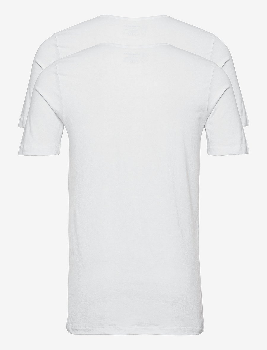 Schiesser - Short-sleeve shirts, 2-pack, Deep V-neck, white – 95/5 - t-shirts med v-hals - white - 5