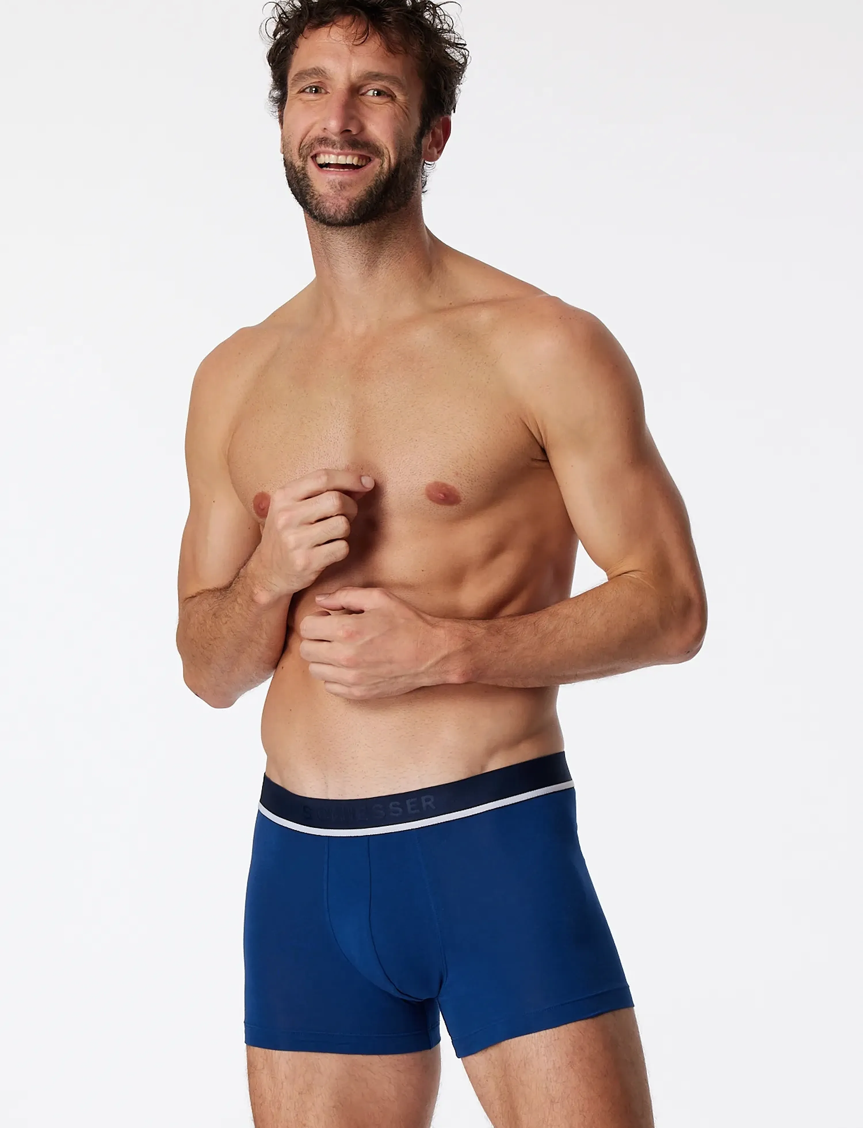 Schiesser 3-Pack Shorts With Woven Elastic Waistband, Multi-Colored 95/5 herr – bild 2