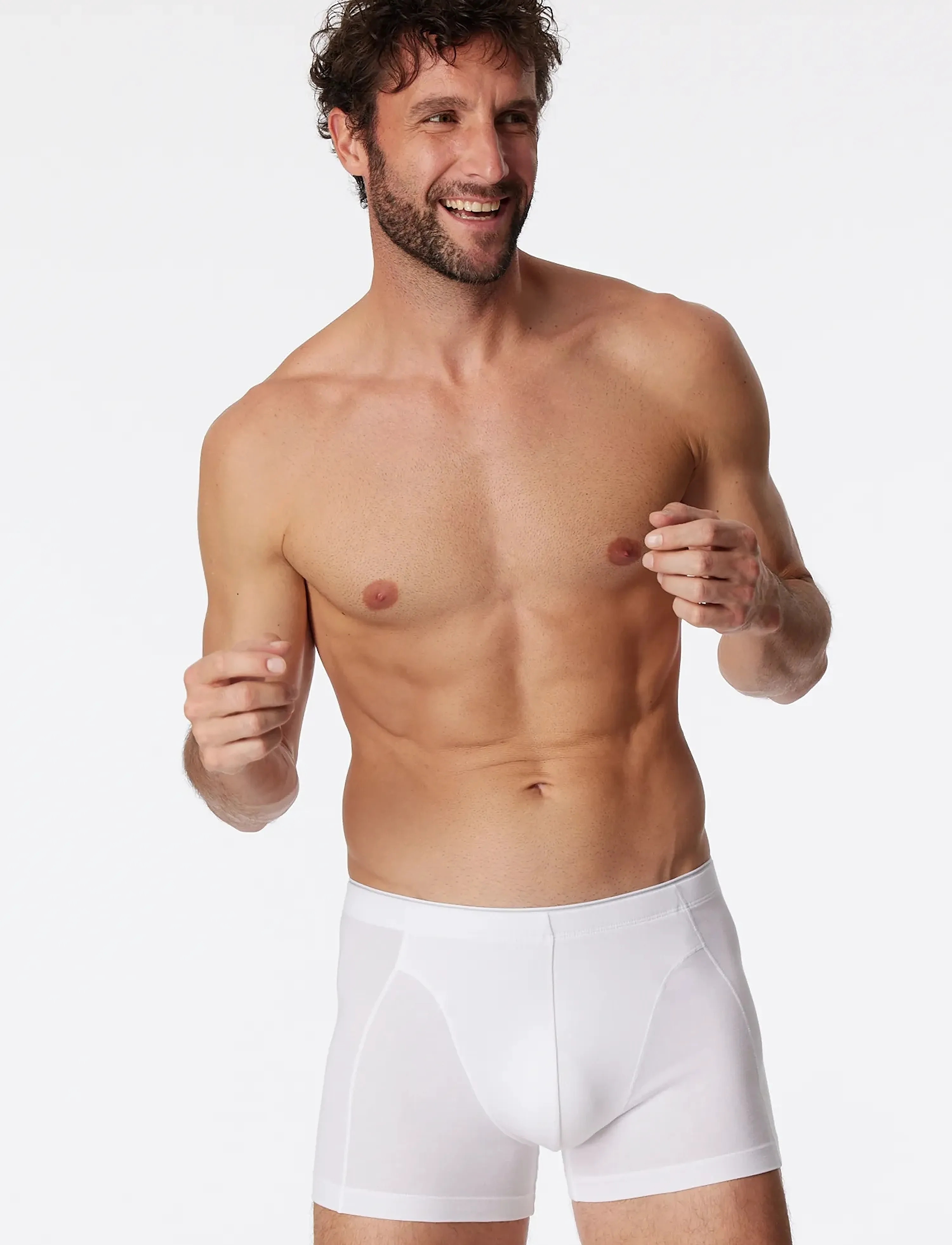 Schiesser White Shorts – 95/5, XL, White, Undertøj > Boksere, Herre