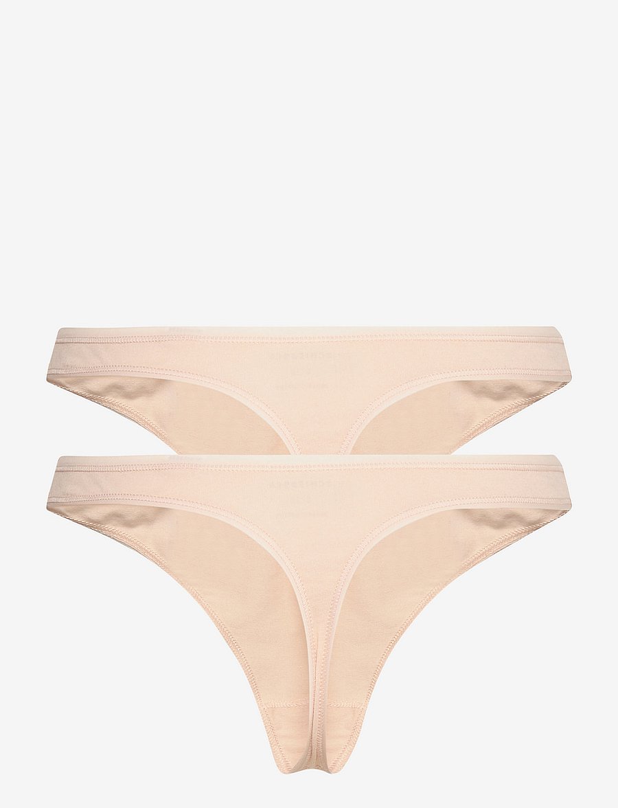 Schiesser - Black Thong 2-pack - 95/5 - tangas - sand - 2