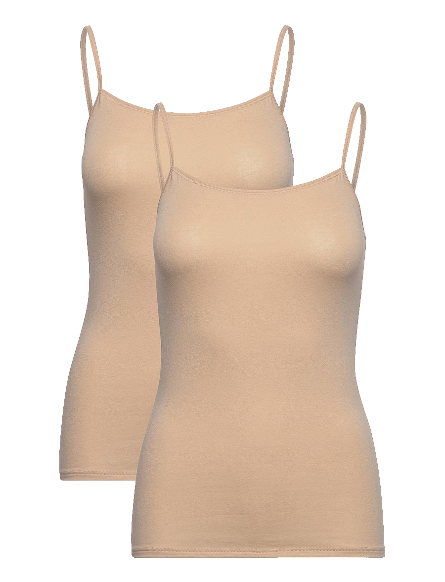 Schiesser - Spaghetti Top - oberteile - sand - 1