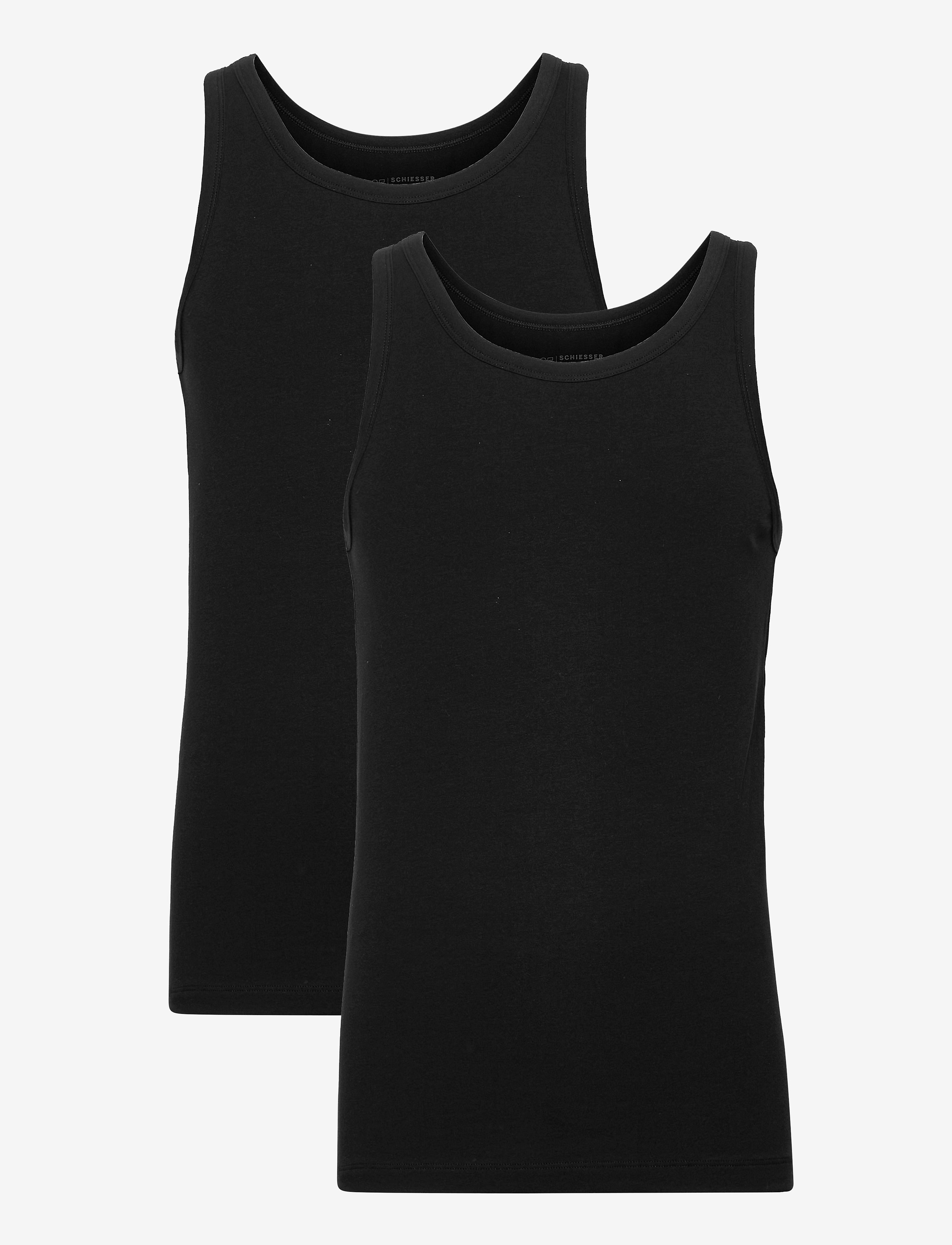 Schiesser Singlet - Tank Tops - BLACK / black